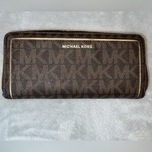 Michael Kors Brown Zip Wallet